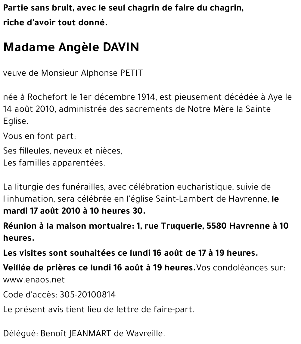 Angèle DAVIN