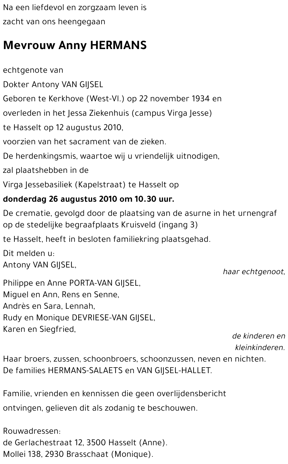 Anny HERMANS