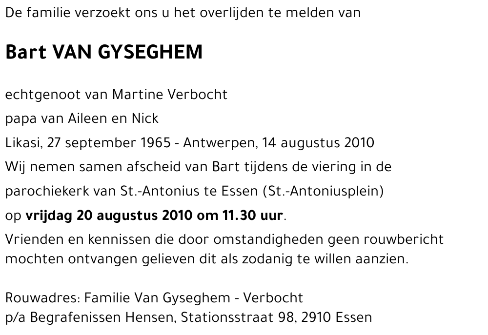 Bart VAN GYSEGHEM