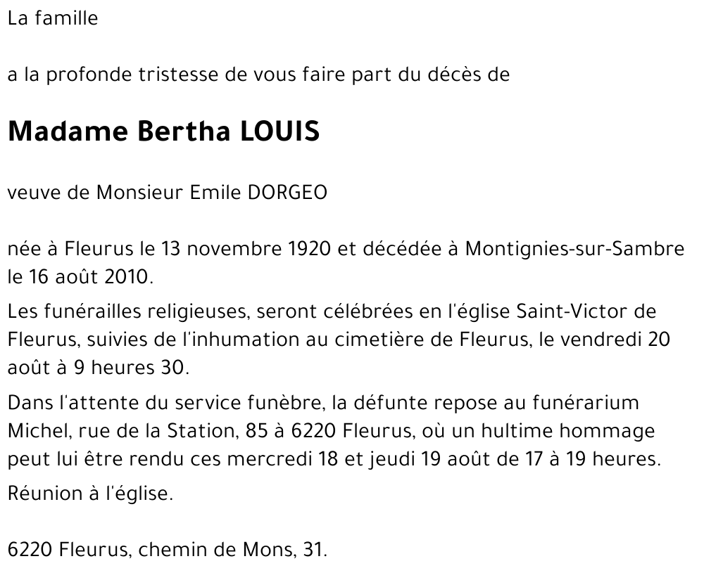 Bertha LOUIS