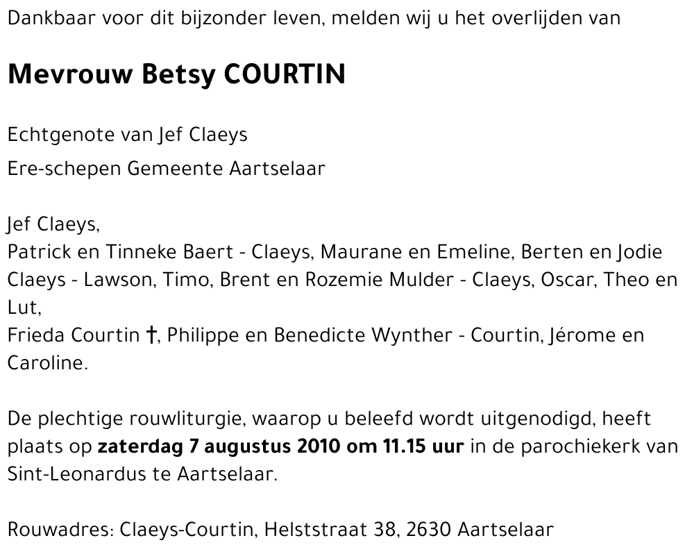 Betsy COURTIN