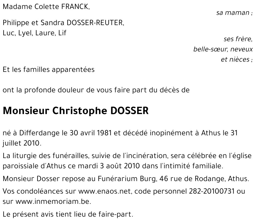 Christophe DOSSER