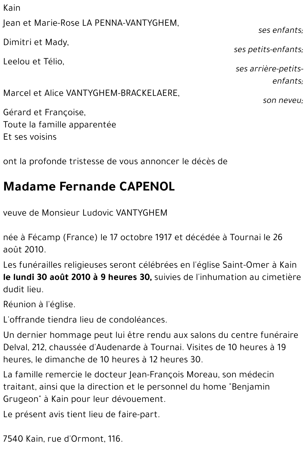 Fernande CAPENOL