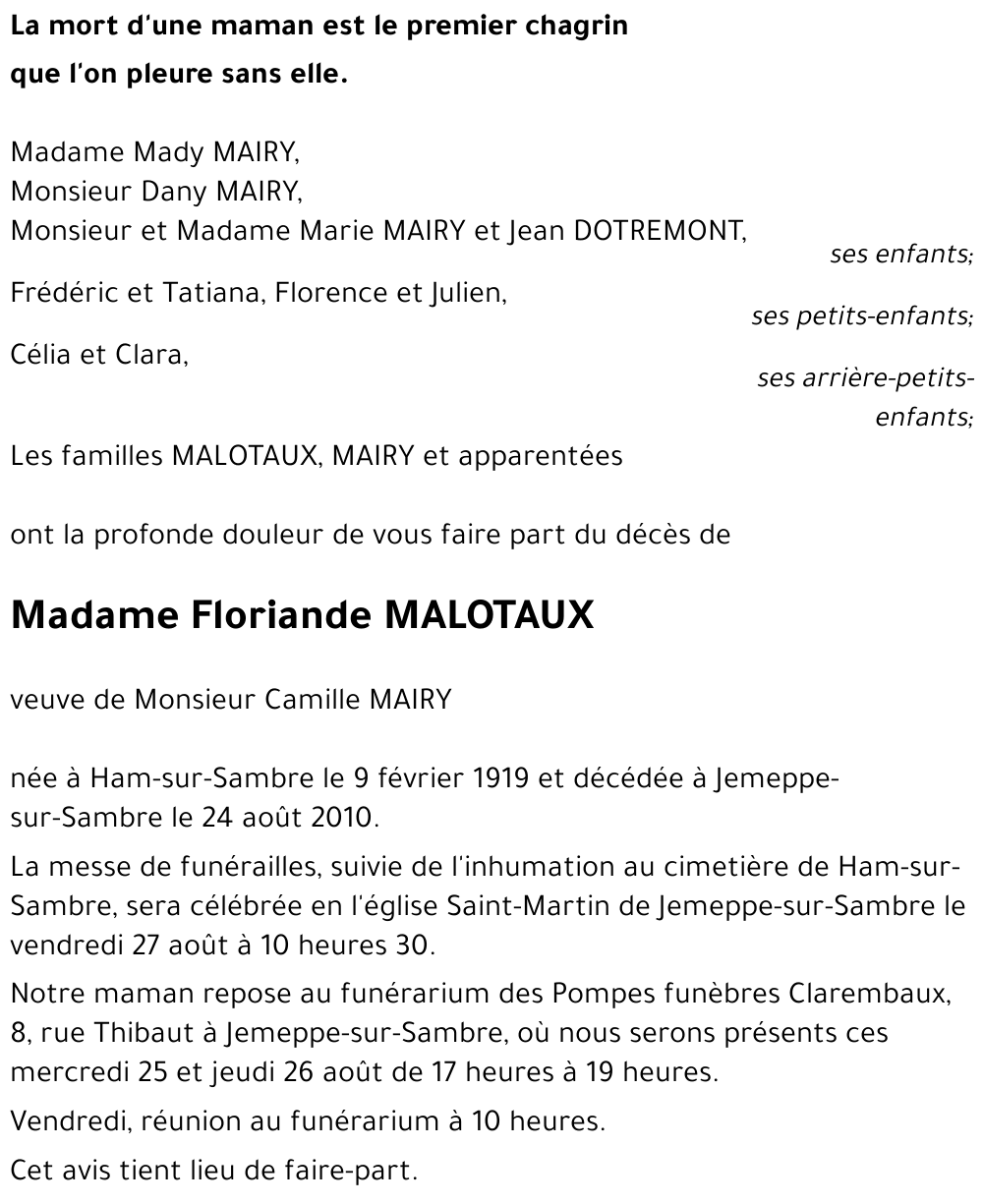 Floriande MALOTAUX