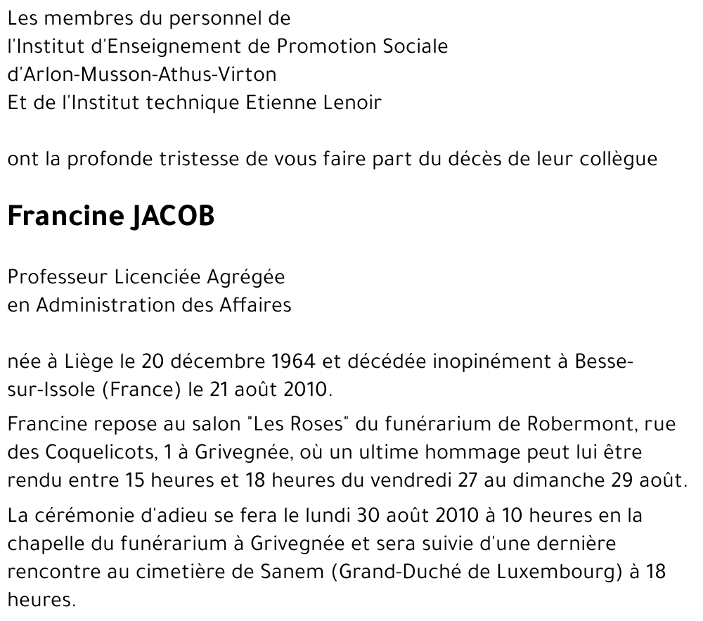 Francine JACOB