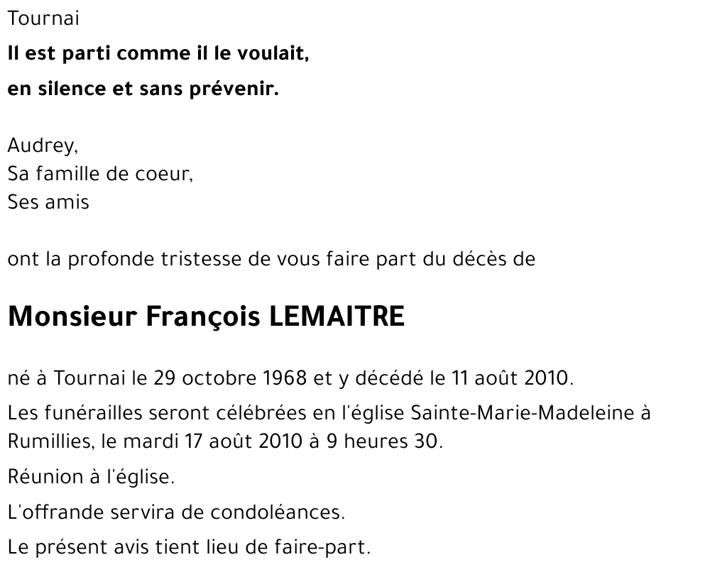 François LEMAITRE