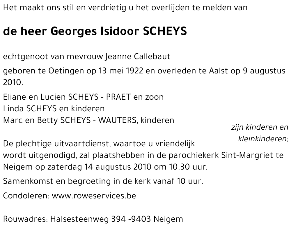 Georges Isidoor SCHEYS