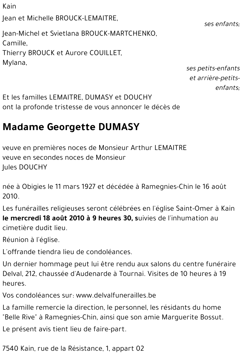 Georgette DUMASY