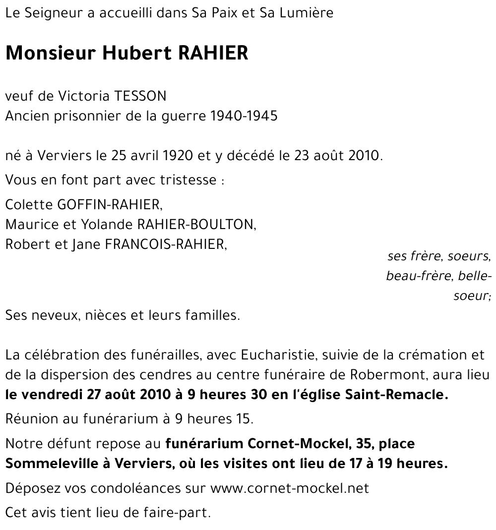 Hubert RAHIER