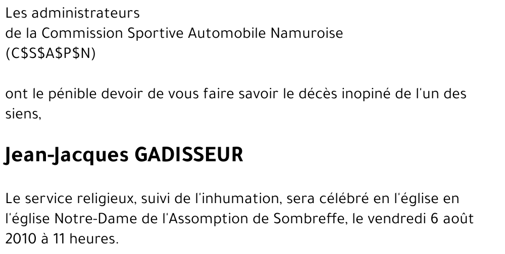 Jean-Jacques GADISSEUR