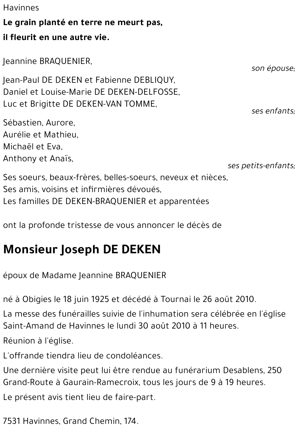 Joseph DE DEKEN