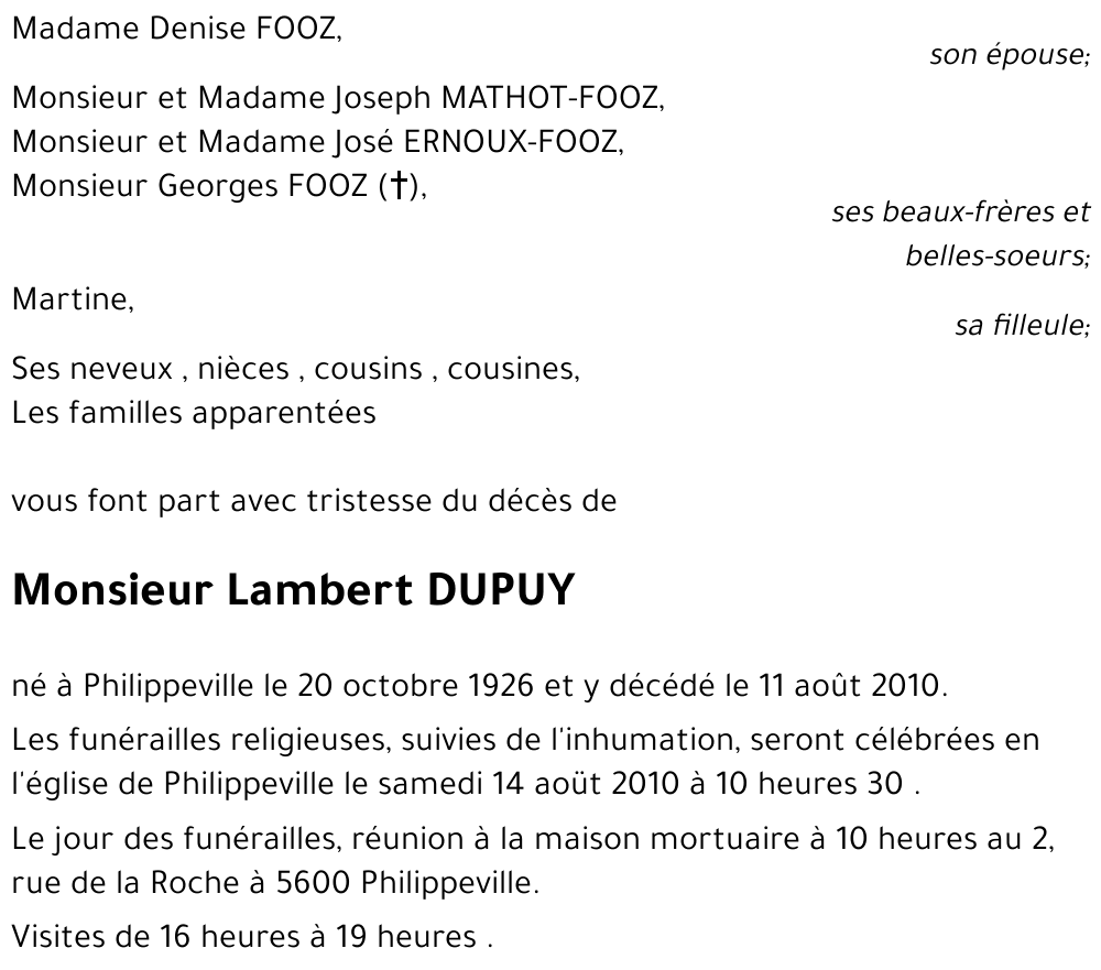 Lambert DUPUY