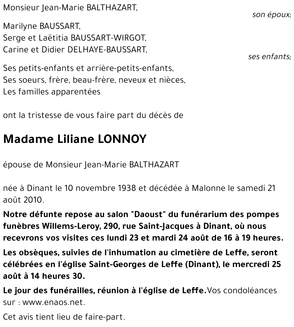 Liliane LONNOY