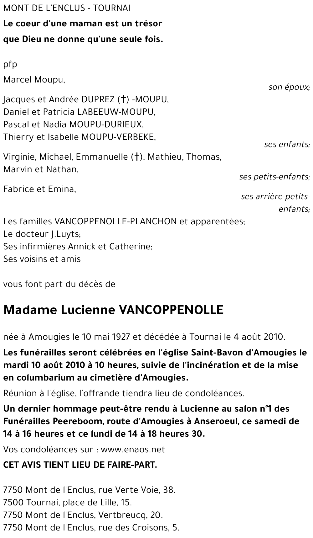 Lucienne VANCOPPENOLLE