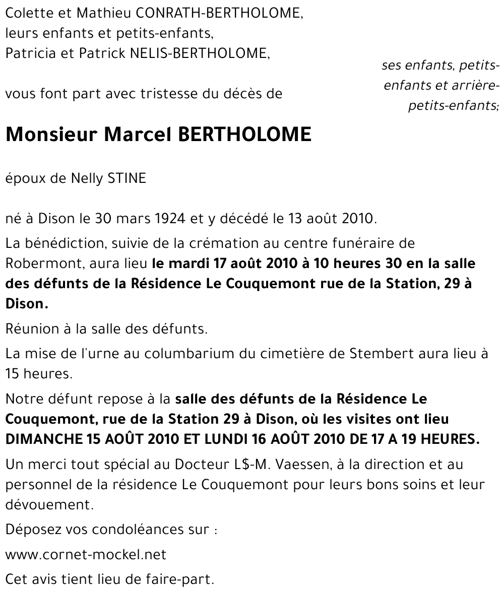 Marcel BERTHOLOME