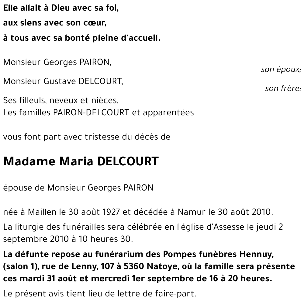 Maria DELCOURT