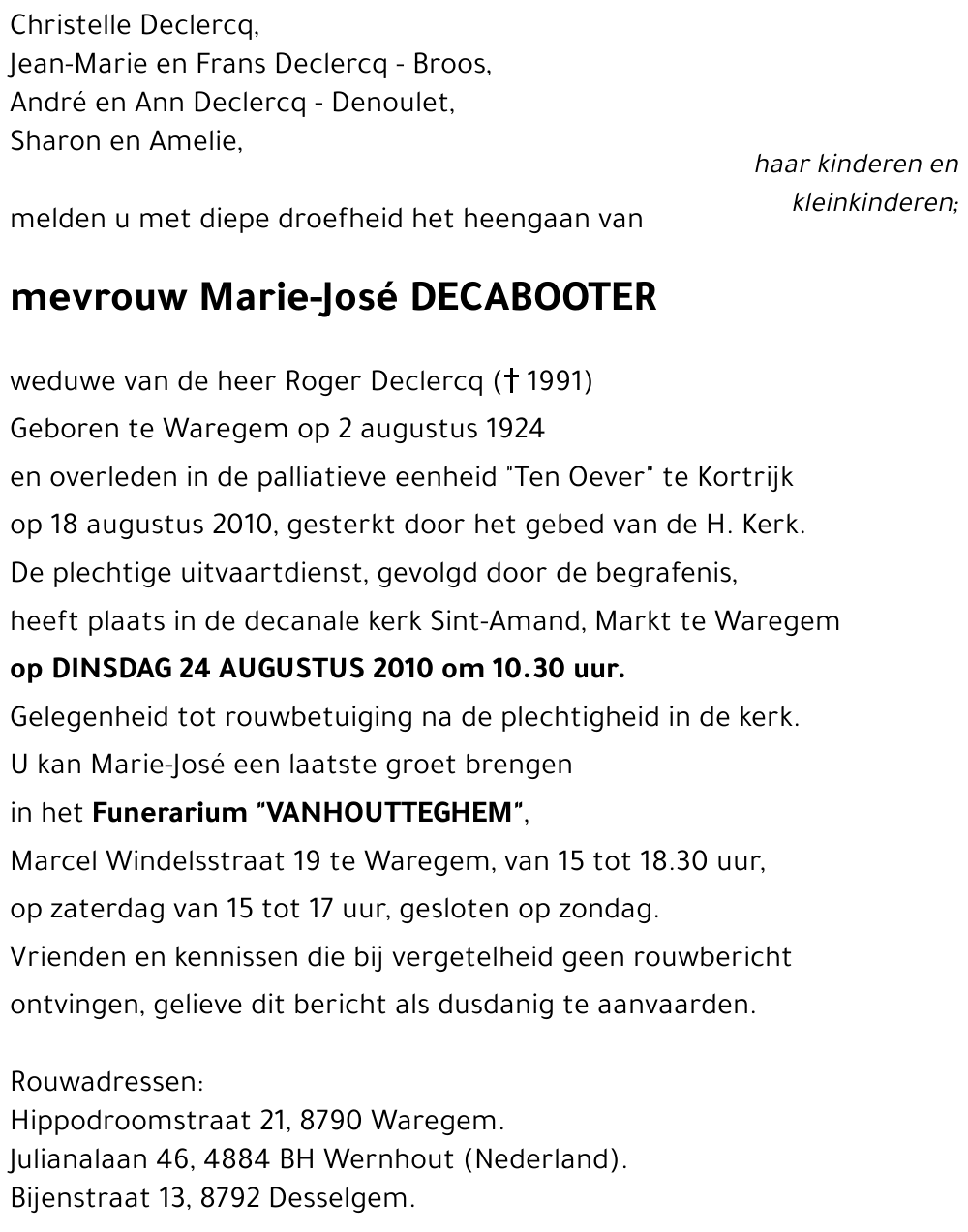 Marie-José DECABOOTER