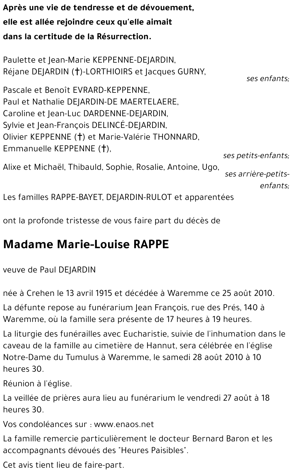 Marie-Louise RAPPE