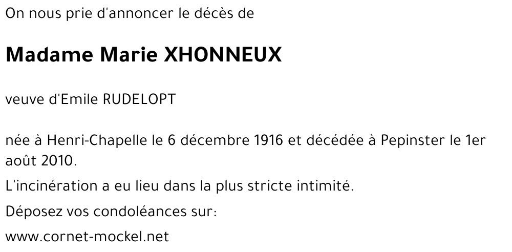 Marie XHONNEUX