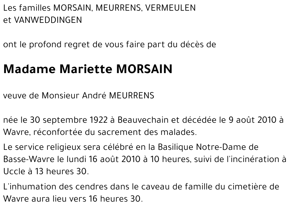 Mariette MORSAIN