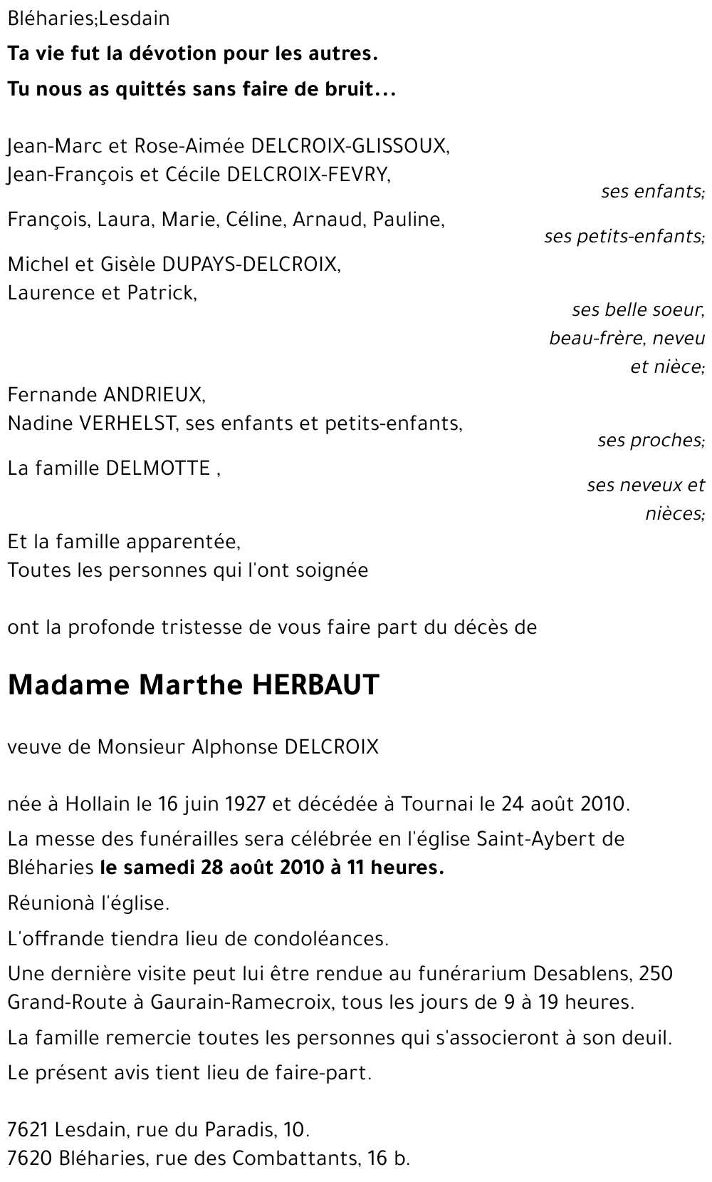 Marthe HERBAUT