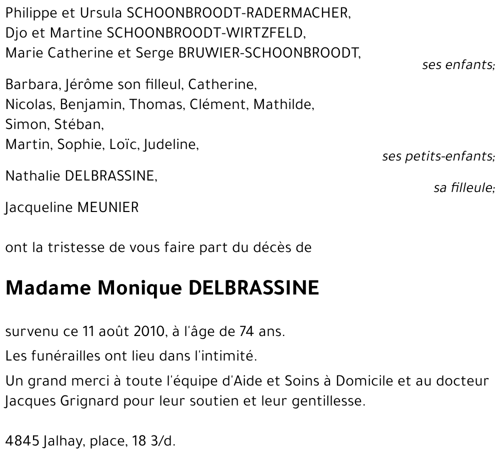 Monique DELBRASSINE