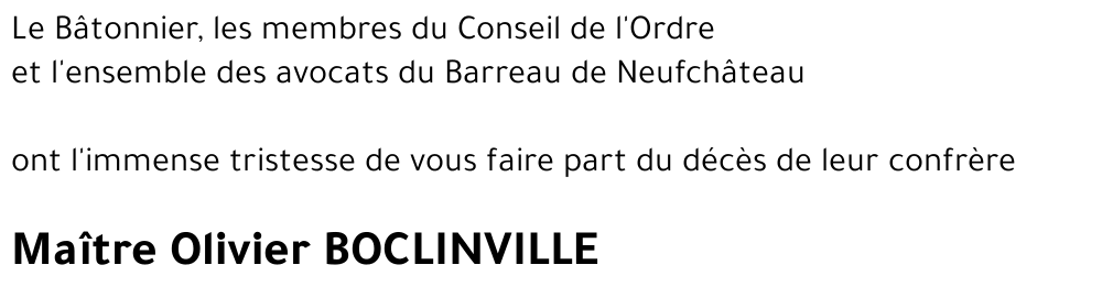 Olivier BOCLINVILLE