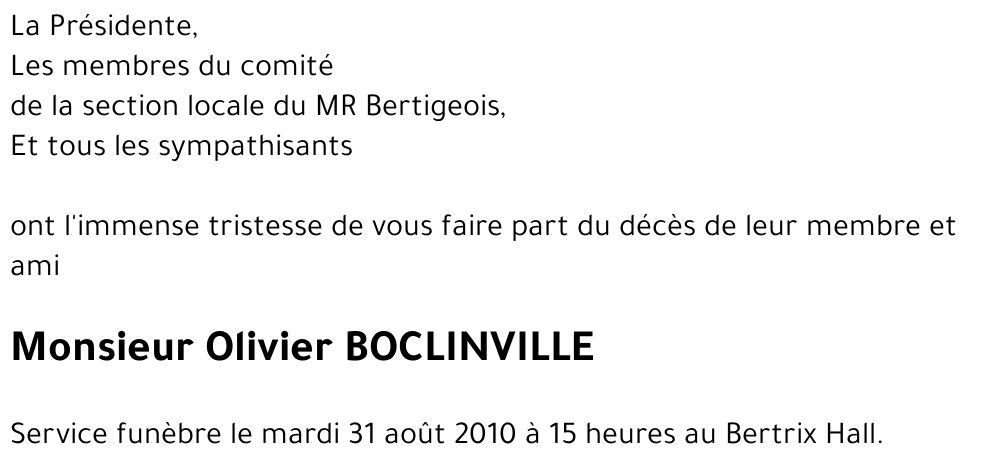 Olivier BOCLINVILLE