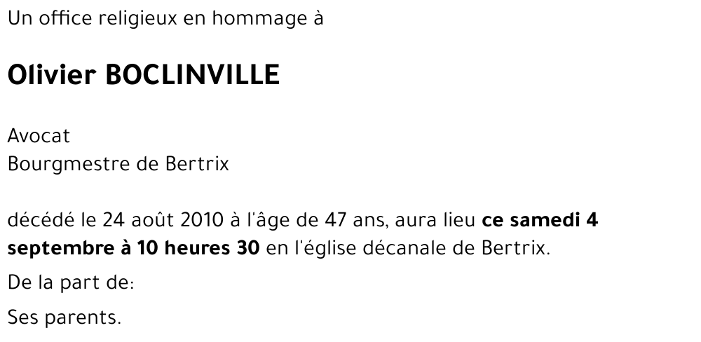 Olivier BOCLINVILLE