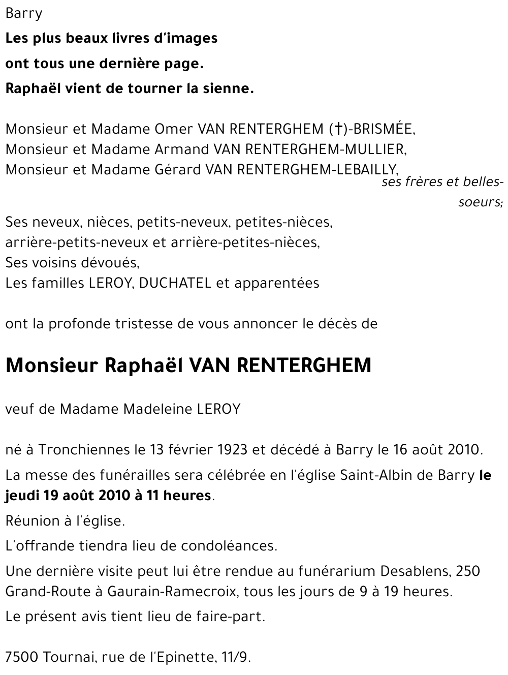 Raphaël VAN RENTERGHEM