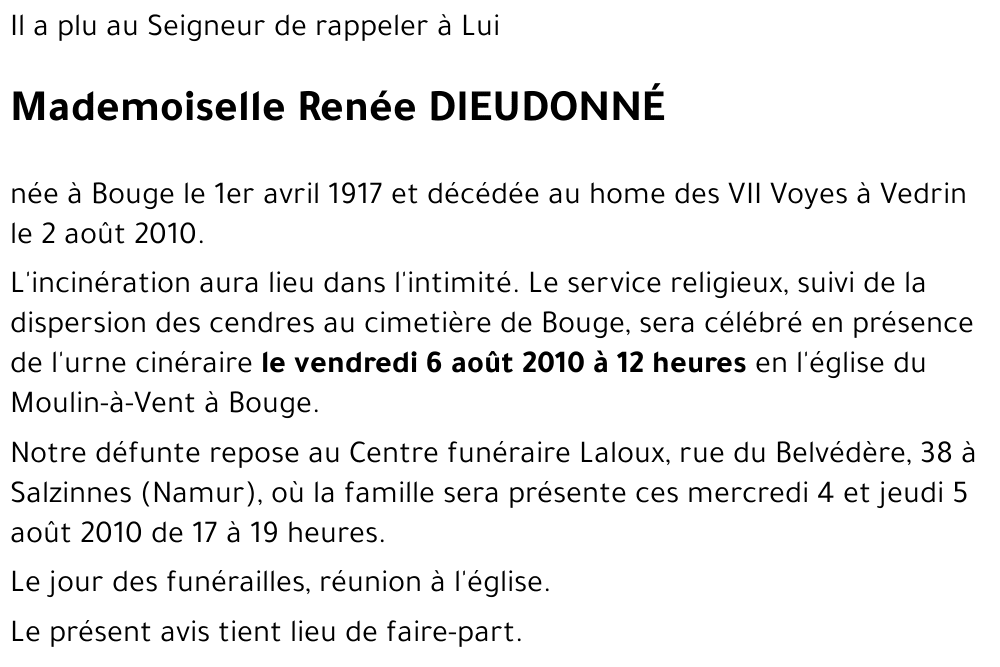 Renée DIEUDONNE