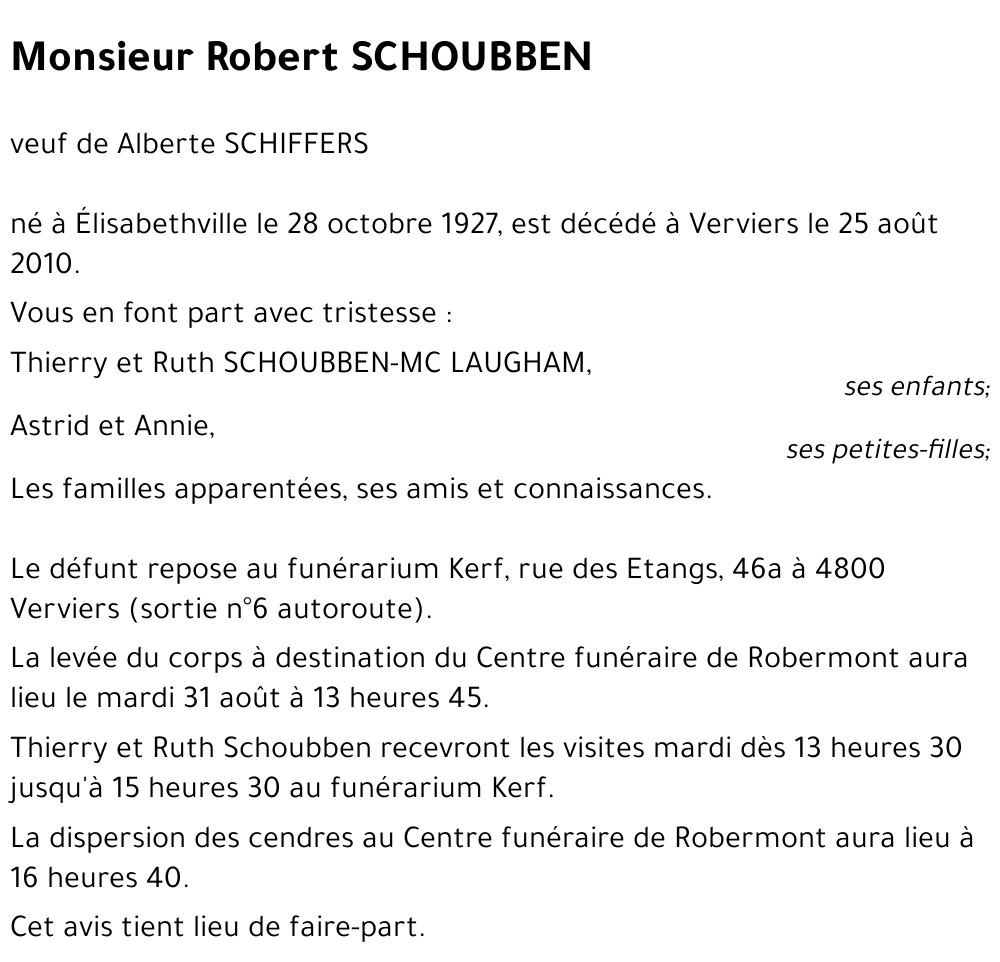 Robert SCHOUBBEN