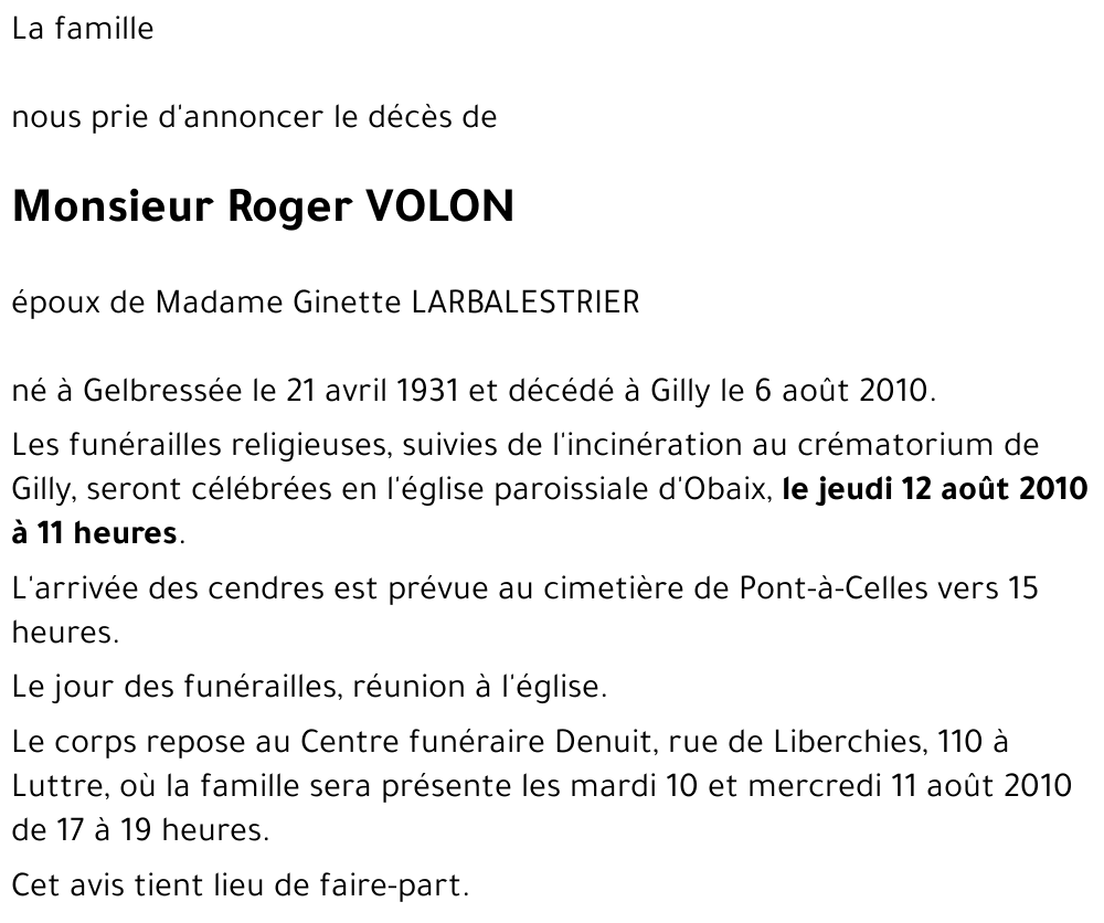 Roger VOLON