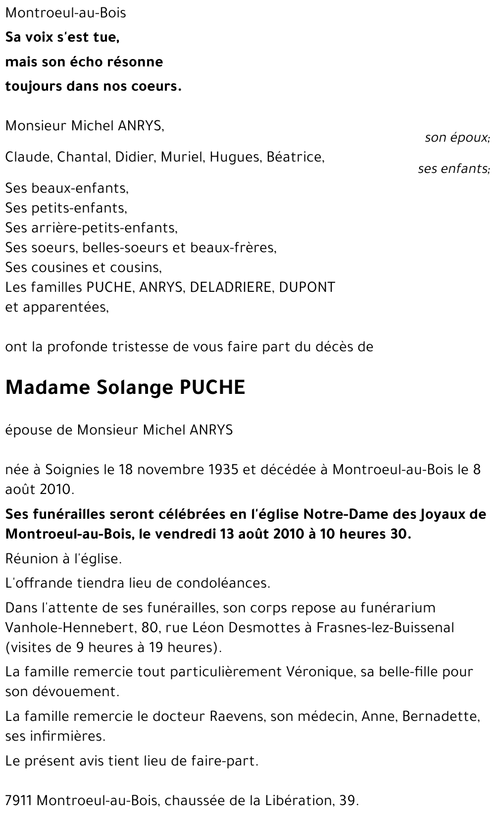 Solange PUCHE