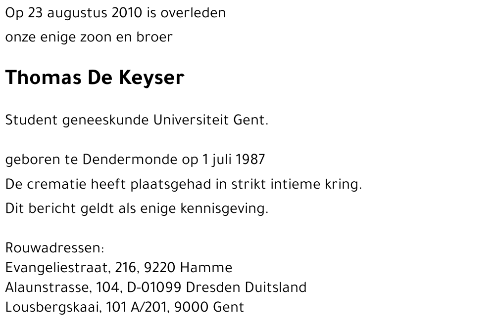 Thomas DE KEYSER