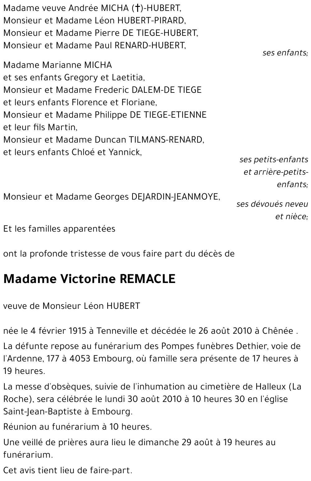 Victorine REMACLE