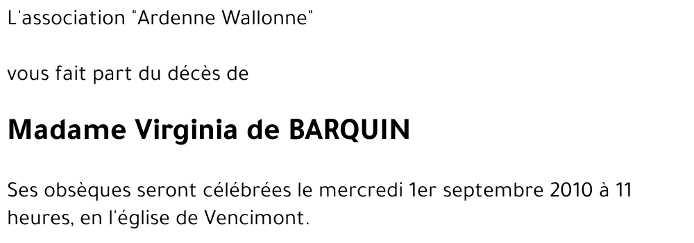 Virginia de BARQUIN