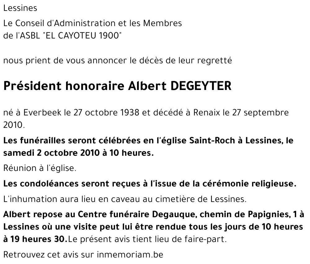 Albert DEGEYTER