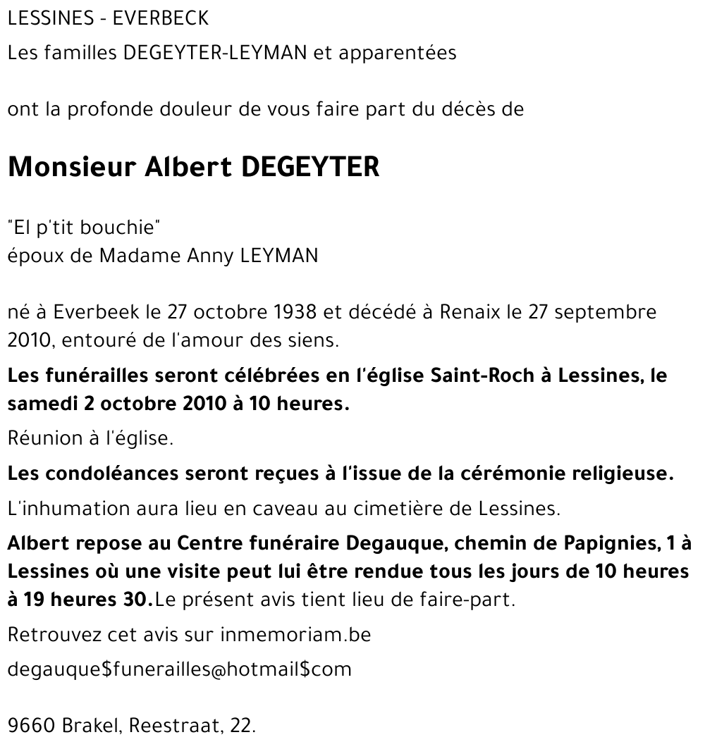 Albert DEGEYTER