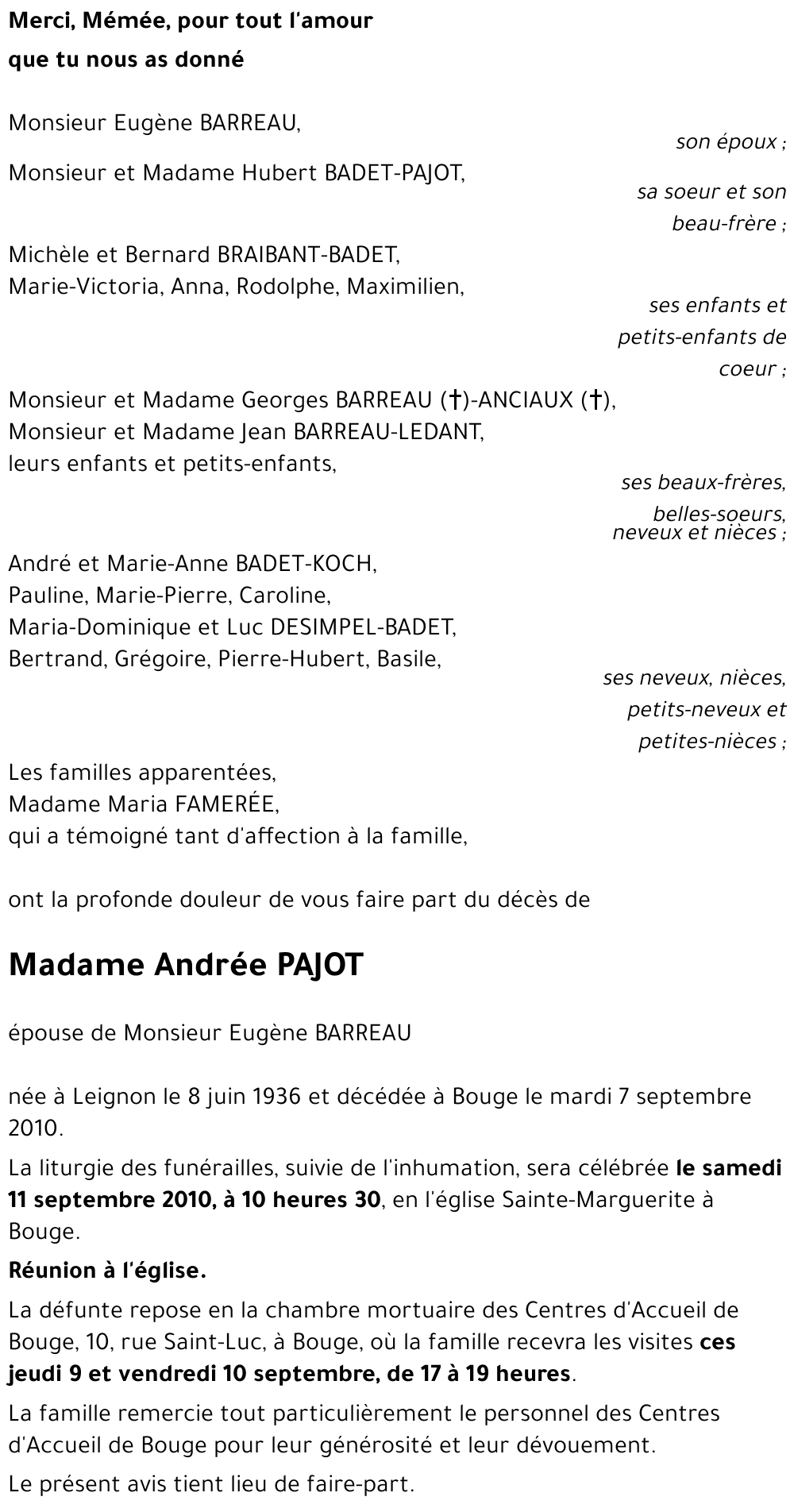 Andrée PAJOT