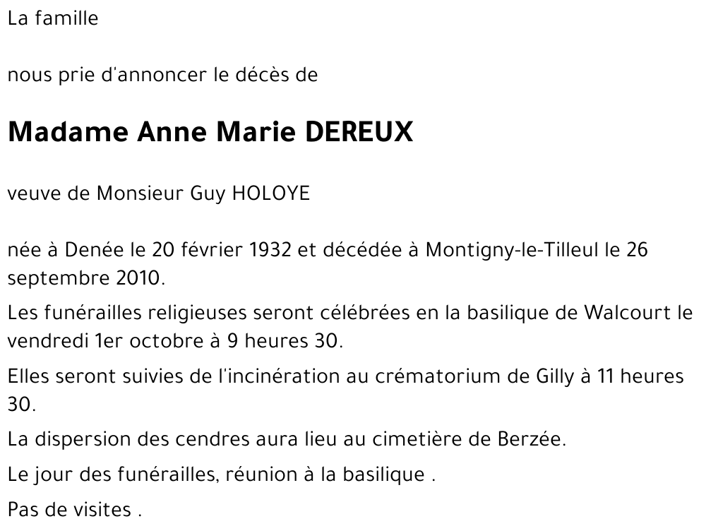 Anne Marie DEREUX