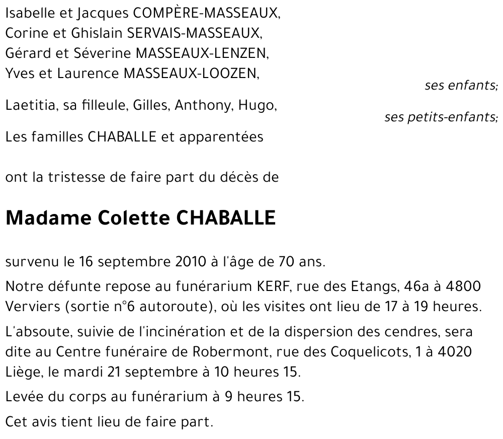 Colette CHABALLE