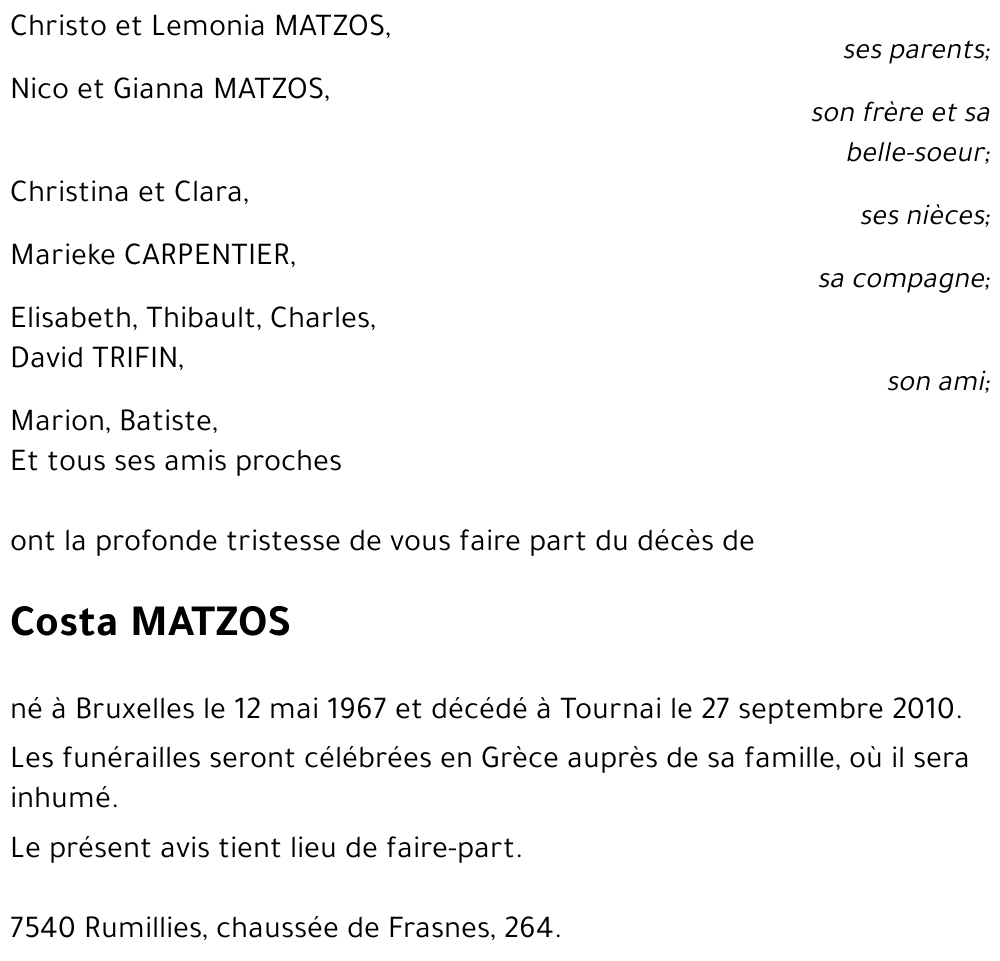 Costa MATZOS