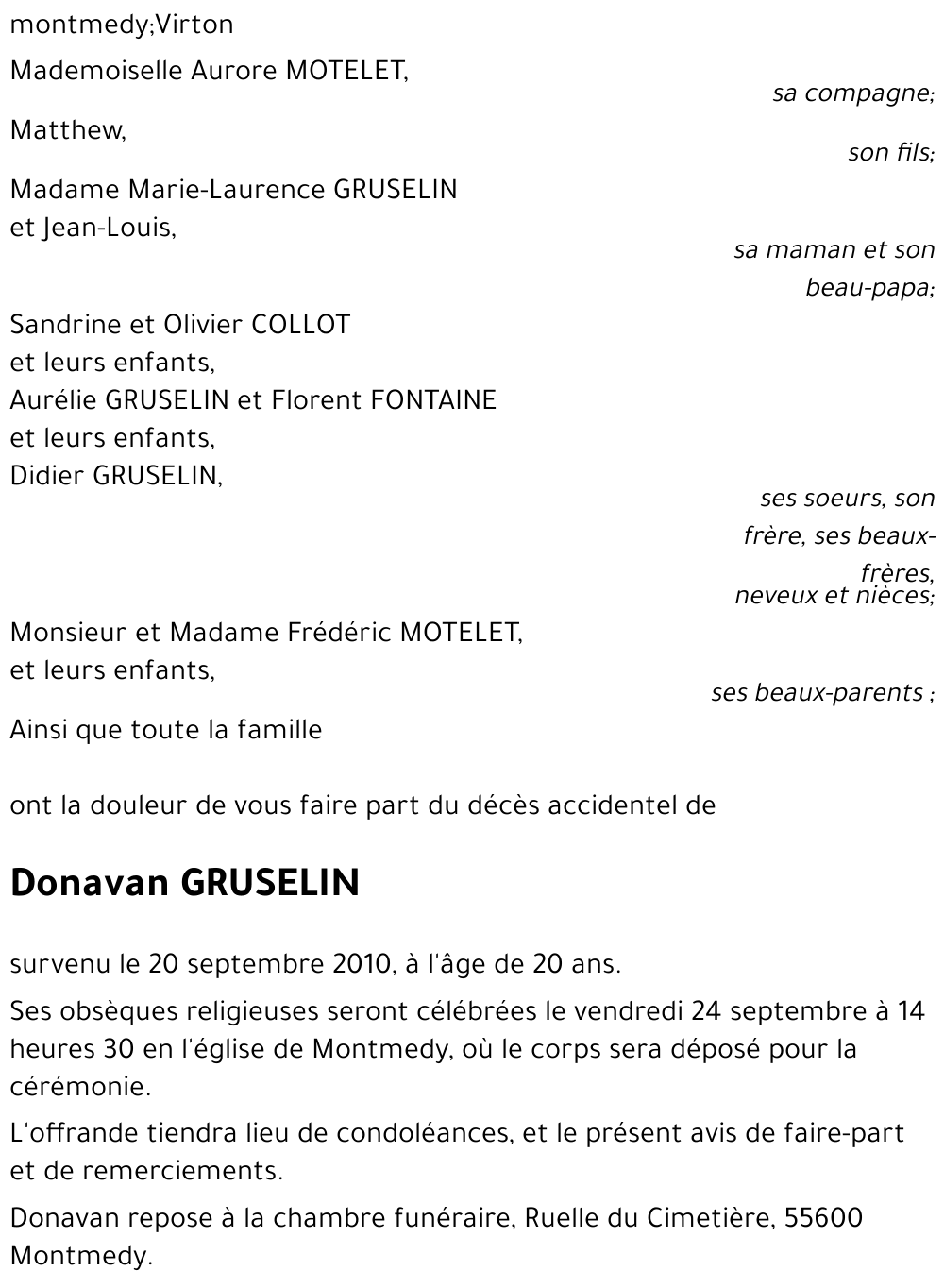 Donovan GRUSELIN
