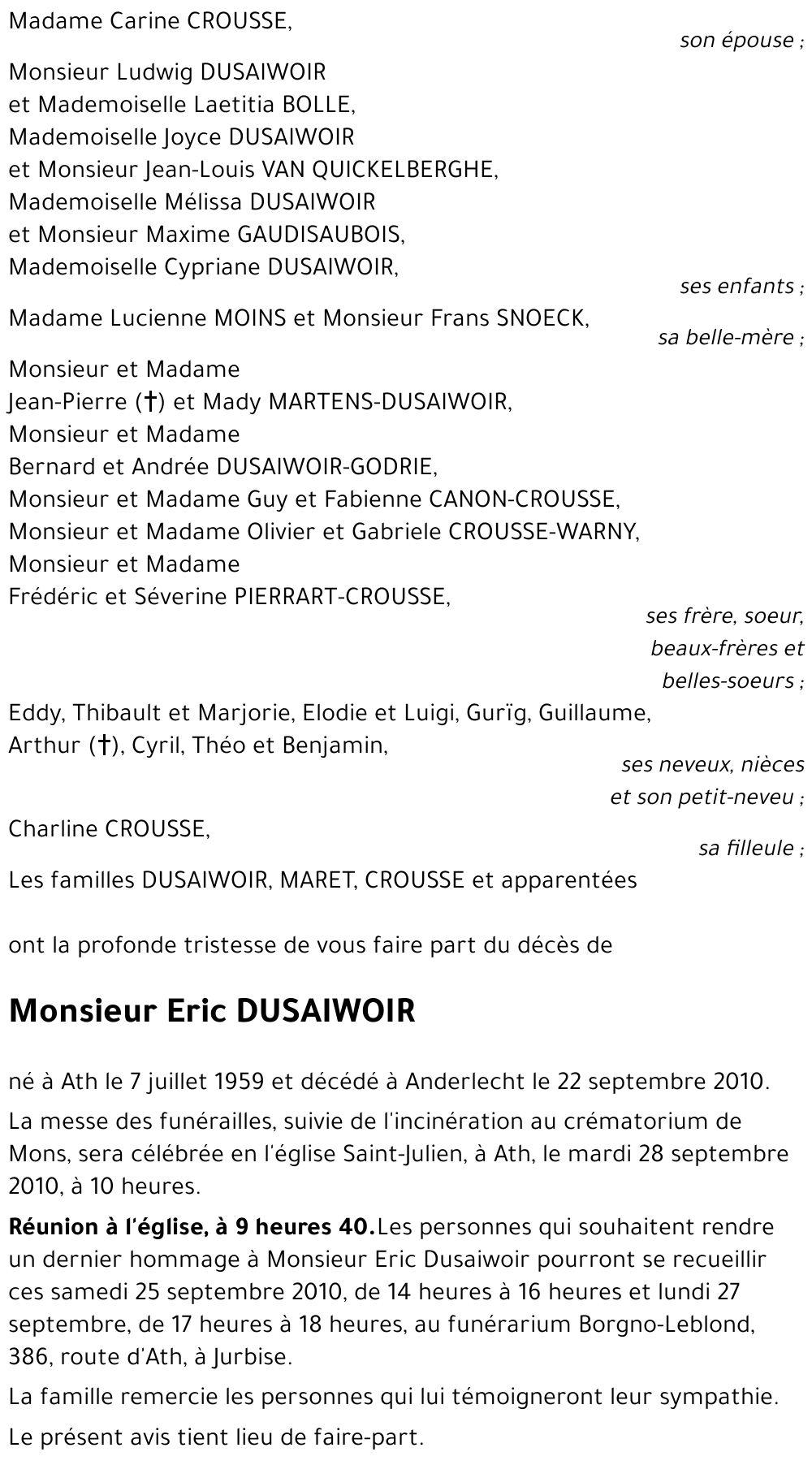 Eric DUSAIWOIR