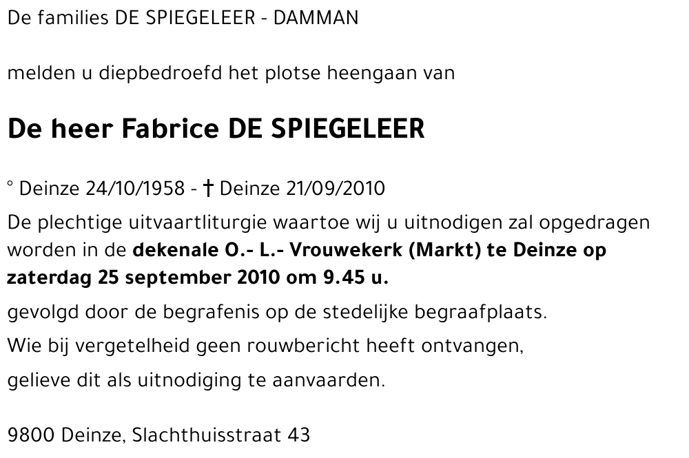 Fabrice DE SPIEGELEER