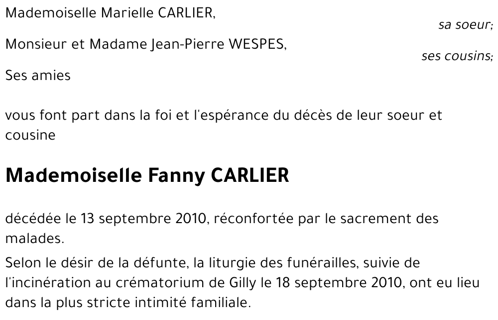 Fanny CARLIER