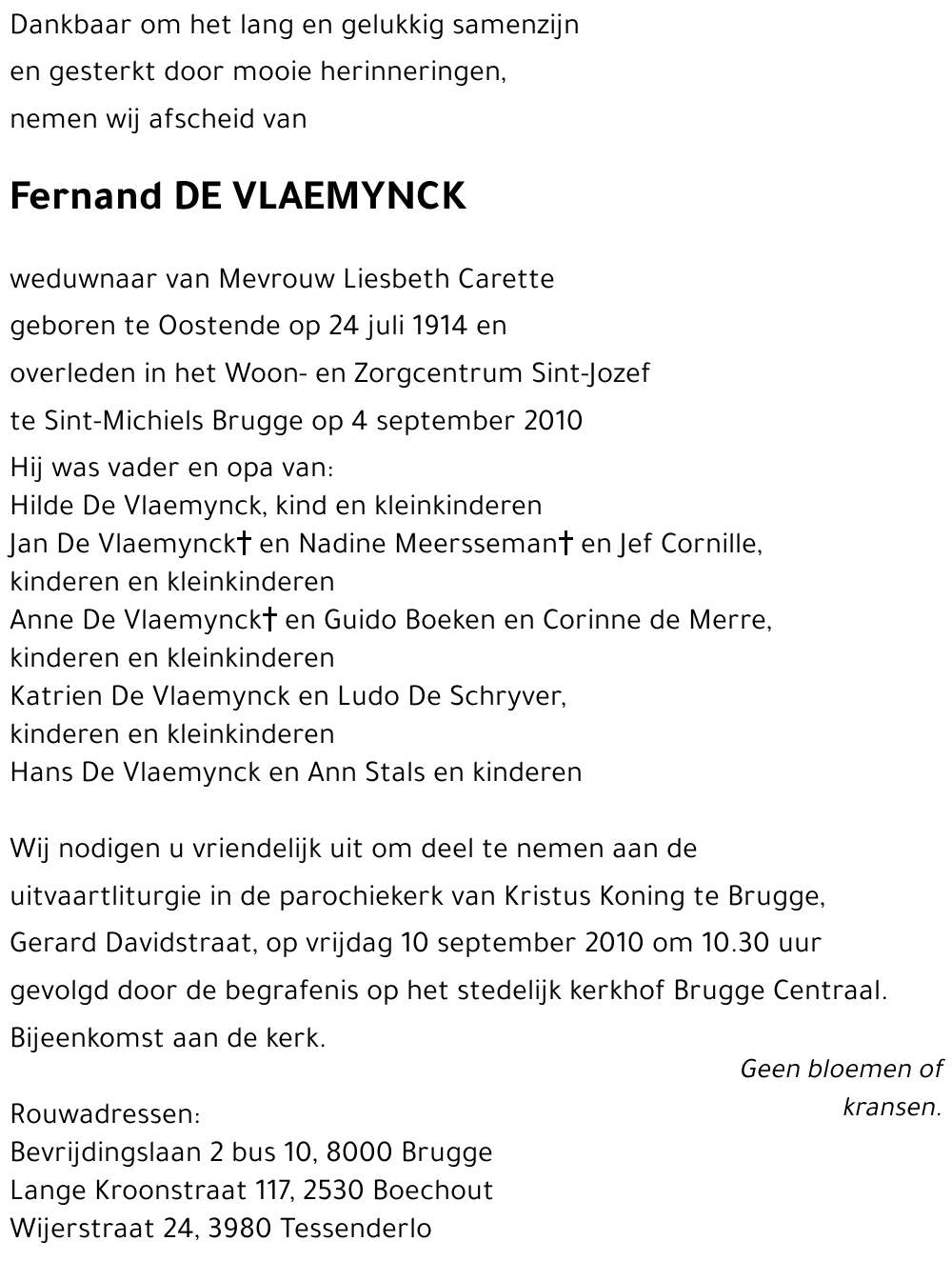 Fernand DE VLAEMYNCK