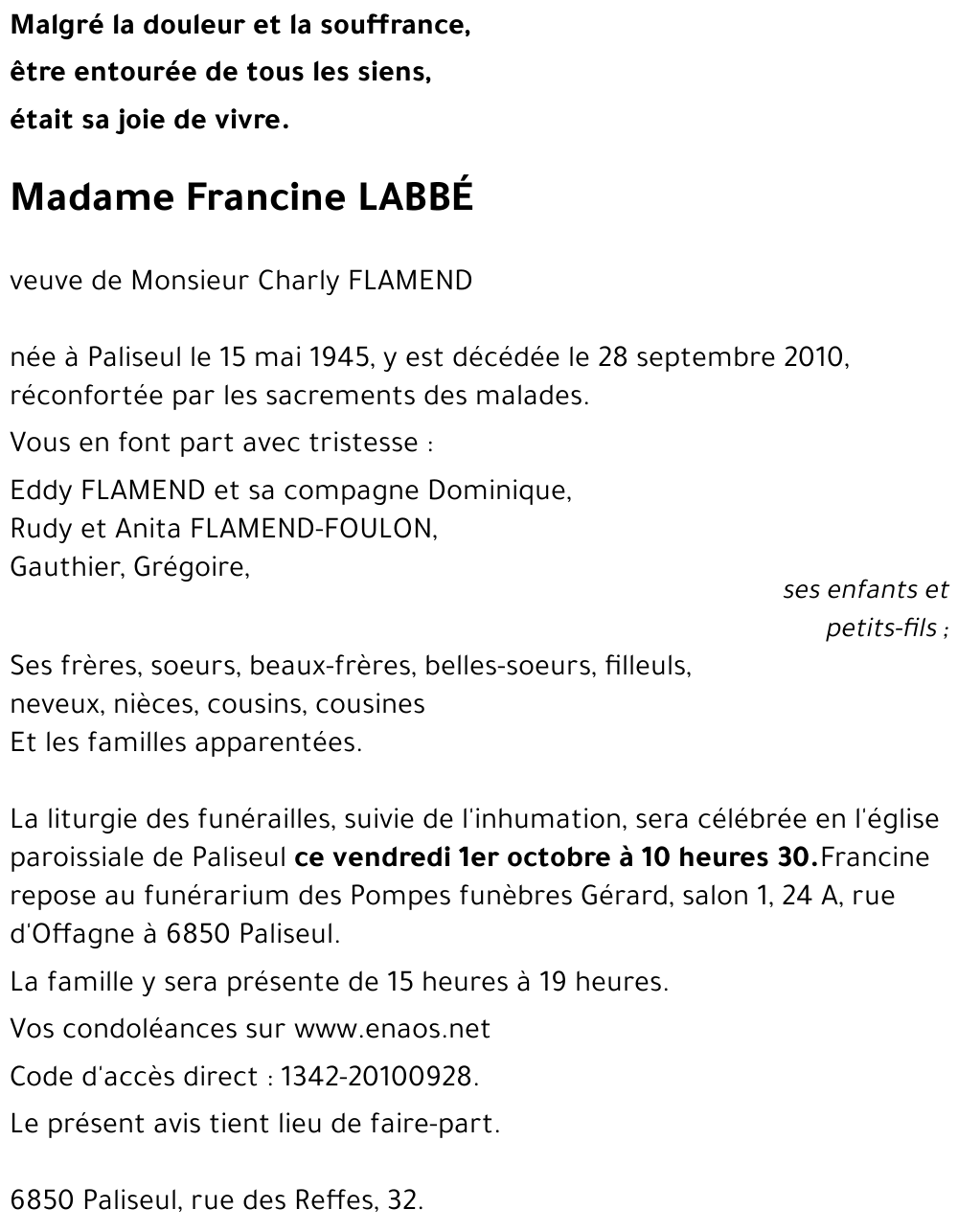 Francine LABBÉ