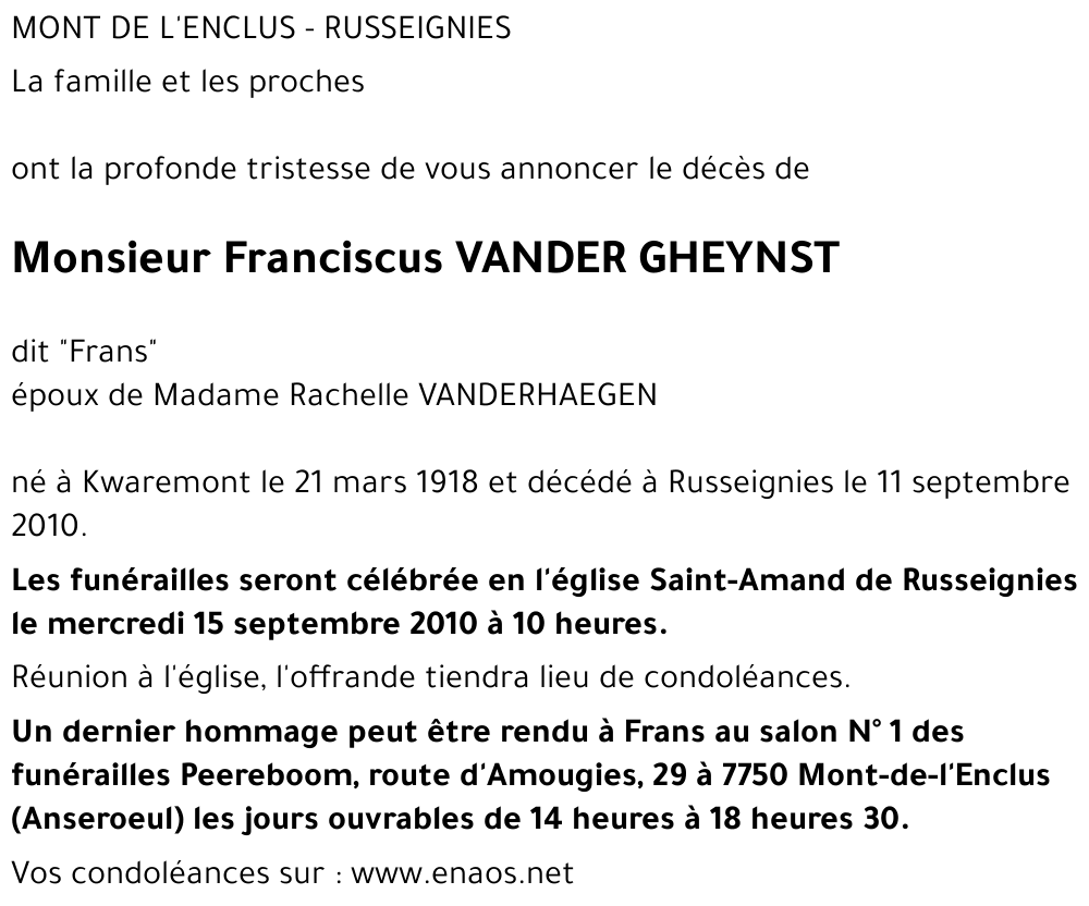 Franciscus Vander Gheynst